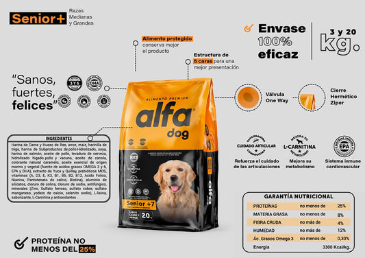 Alfa Dog Senior + Razas medianas y grandes 3kg